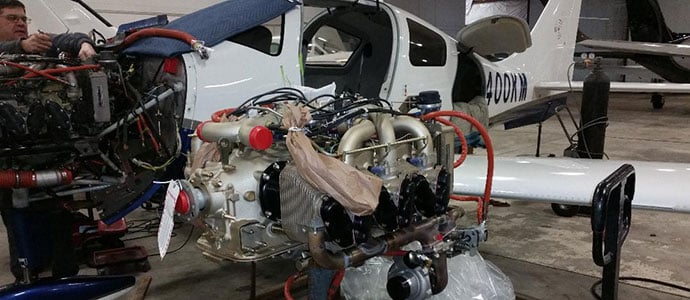 Aircraft Engine Being Maintained